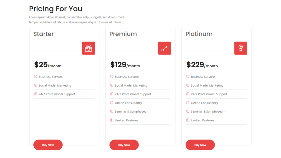 Image example of Pricing